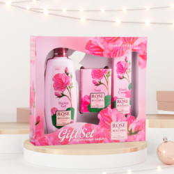 DÁRKOVÁ SADA ROSE OF BULGARIA obsahuje sprchový gel Rose 330ml, krém na ruce Rose 75ml, přírodní mýdlo Rose 100g